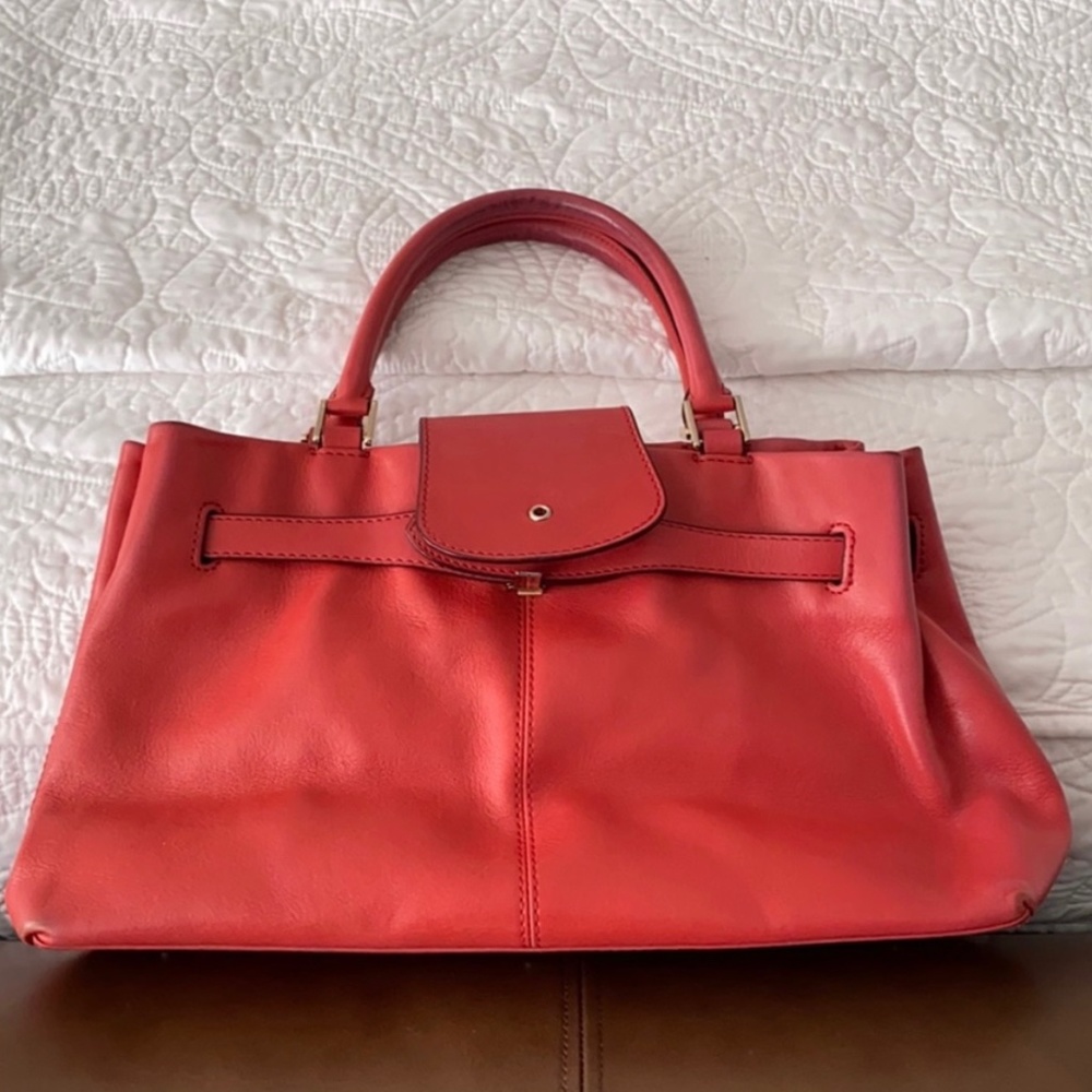 MARK CROSS Medium Size Red Leather Handbag